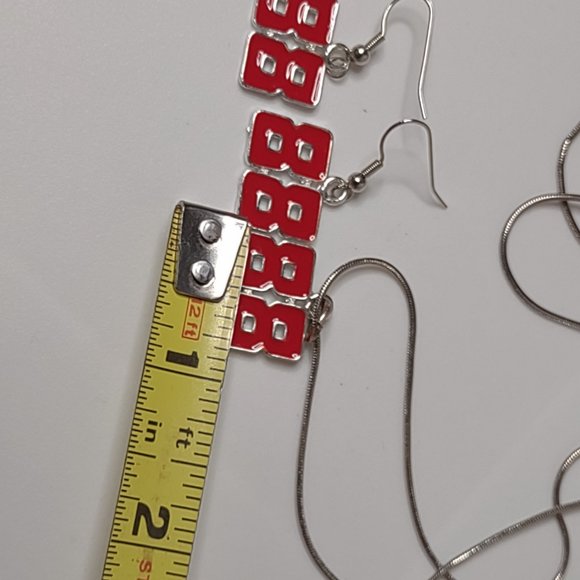 Number 88 Red Necklace And Earring Set - Picture 10 of 12